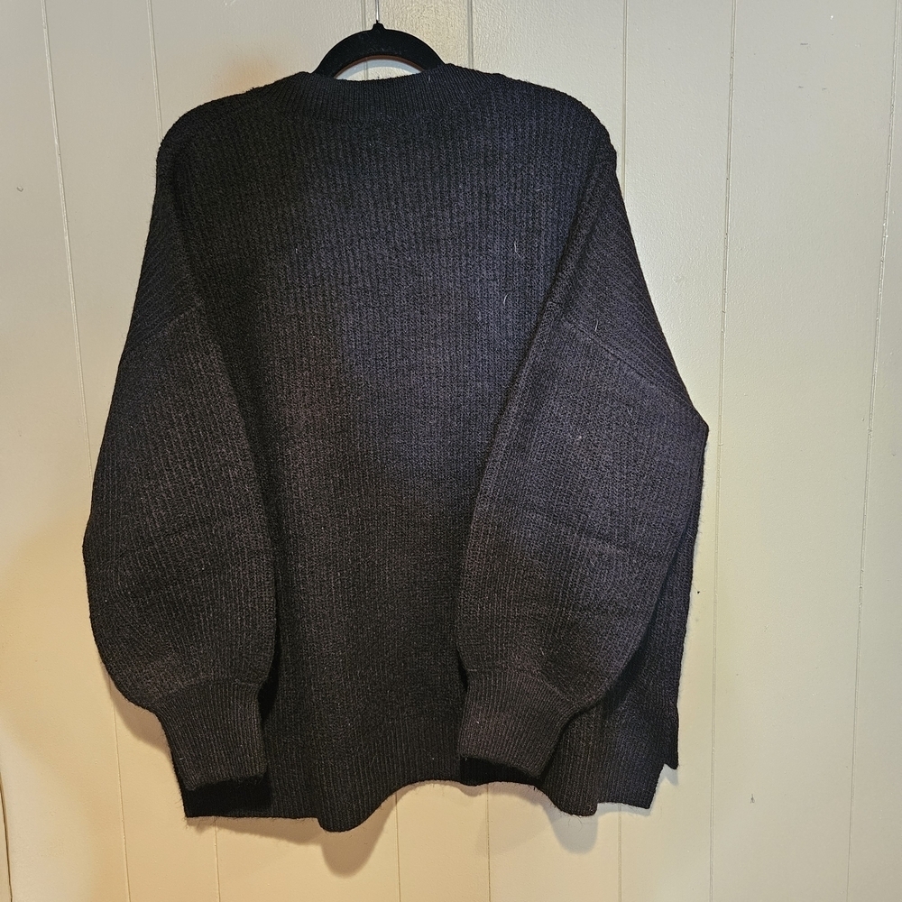 Primark Black Oversized V-Neck Sweater Women’s Size L - Picture 2 of 4